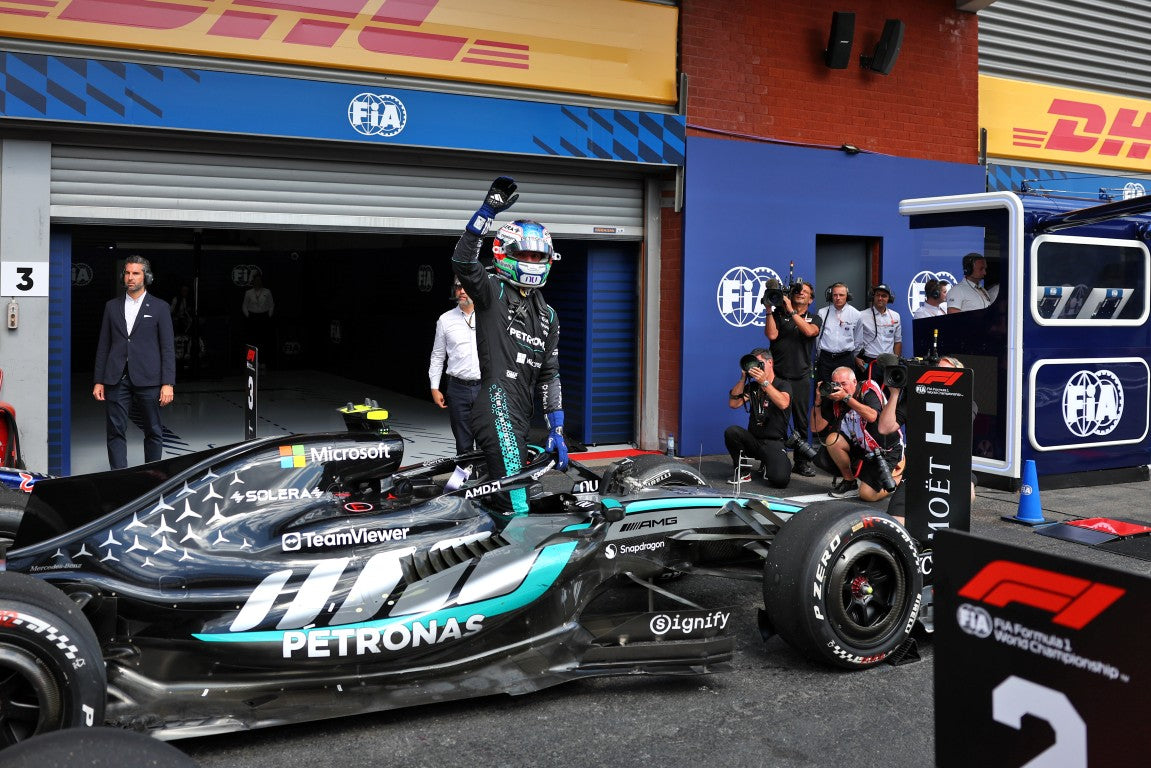 MERCEDES-AMG PETRONAS F1 TEAM W17 - K. ANTONELLI - WINNER SPA GP 2026 with Figurine and Pit Board