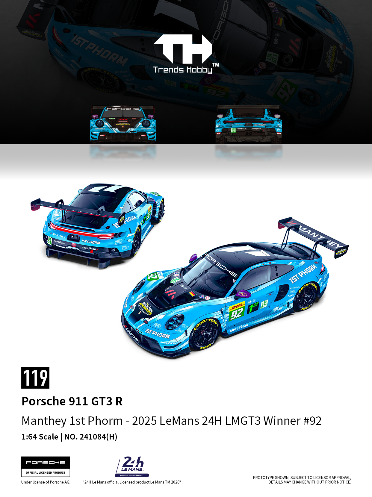 Porsche 911 GT3 R - LeMans 24H 2025 #92