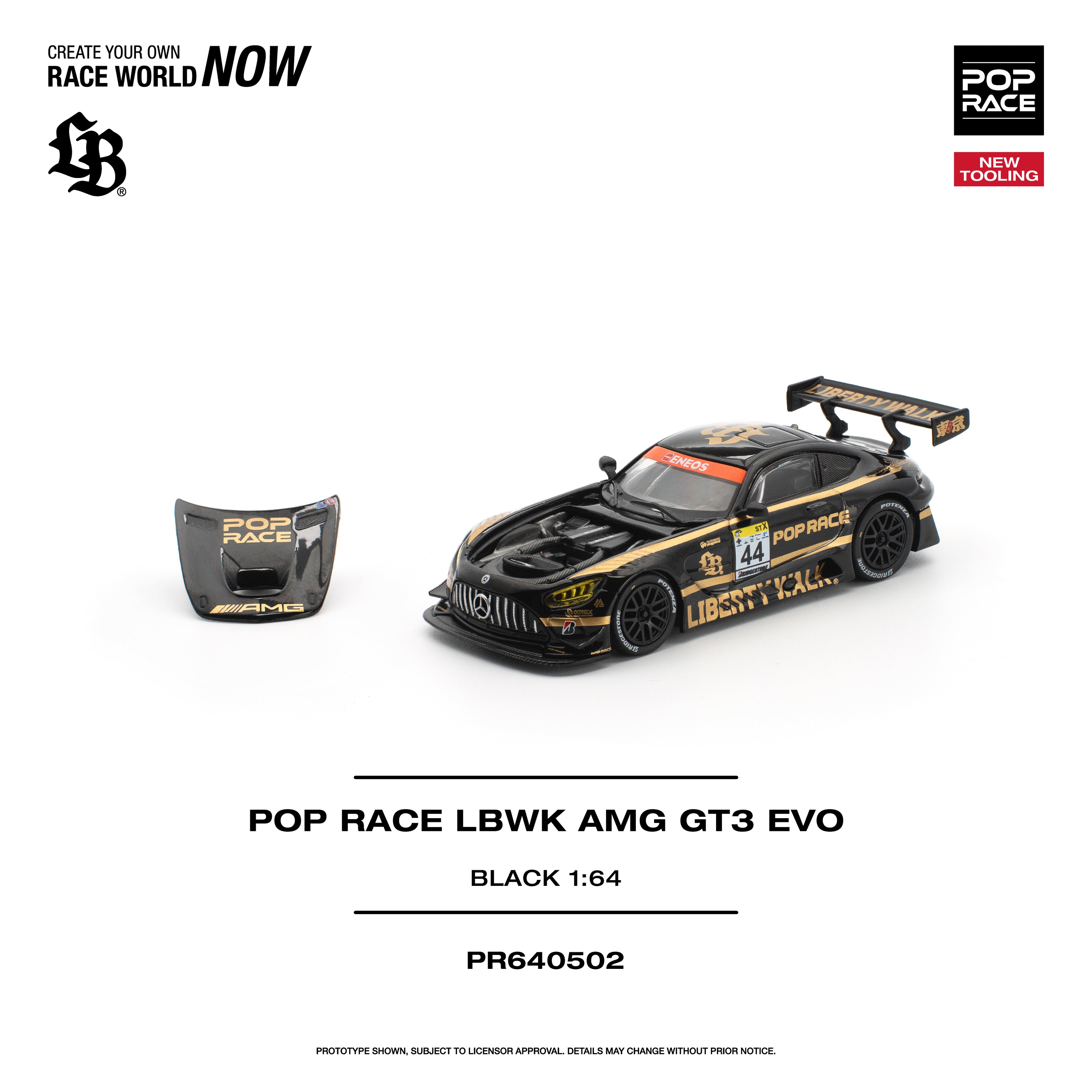 [Combo] LBWK AMG GT3 EVO - Black & LBWK Truck - Black & Team Crew Figure Set
