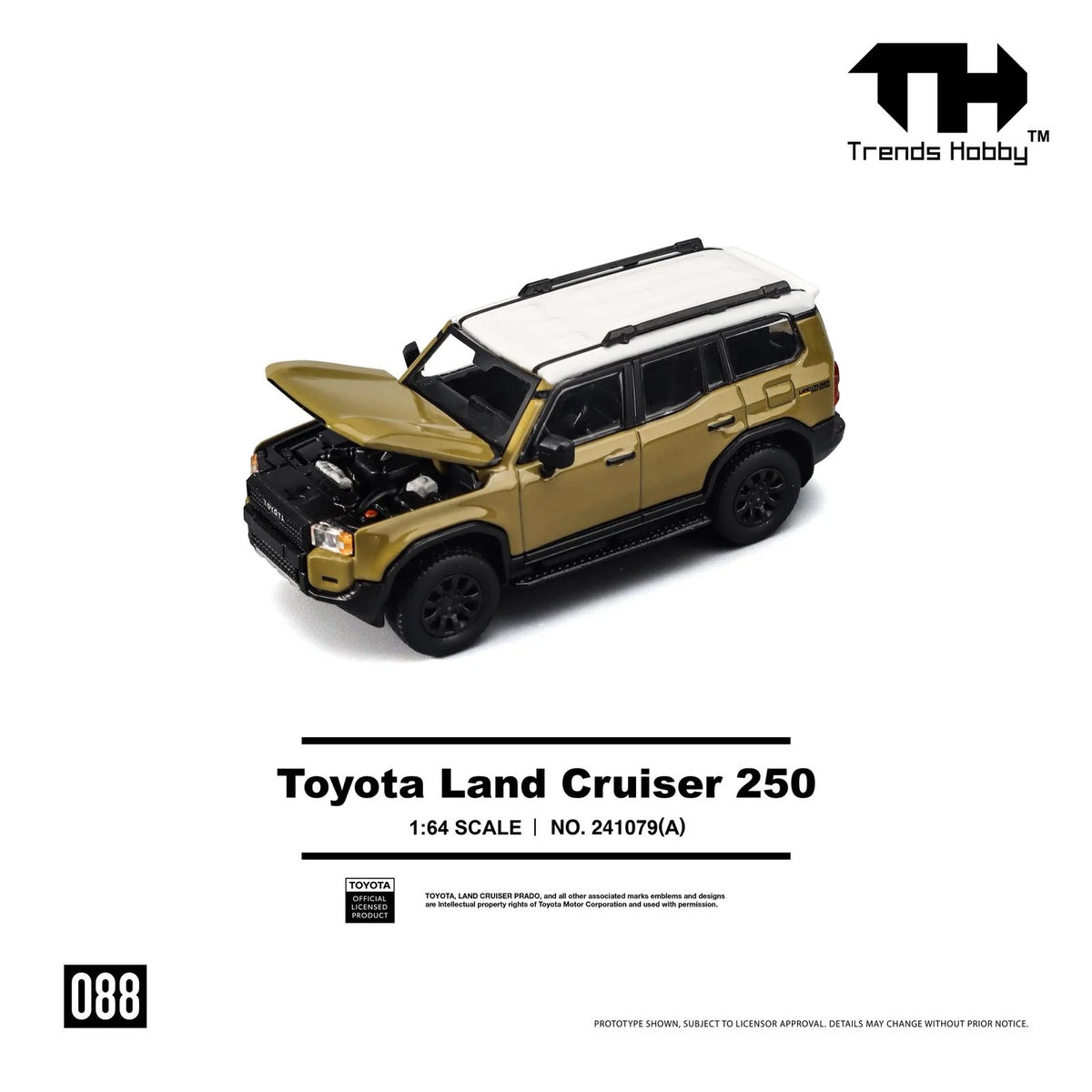 Toyota Land Cruiser 250 Yellow Trends Hobby (with opening hood) 1/64 OGMini