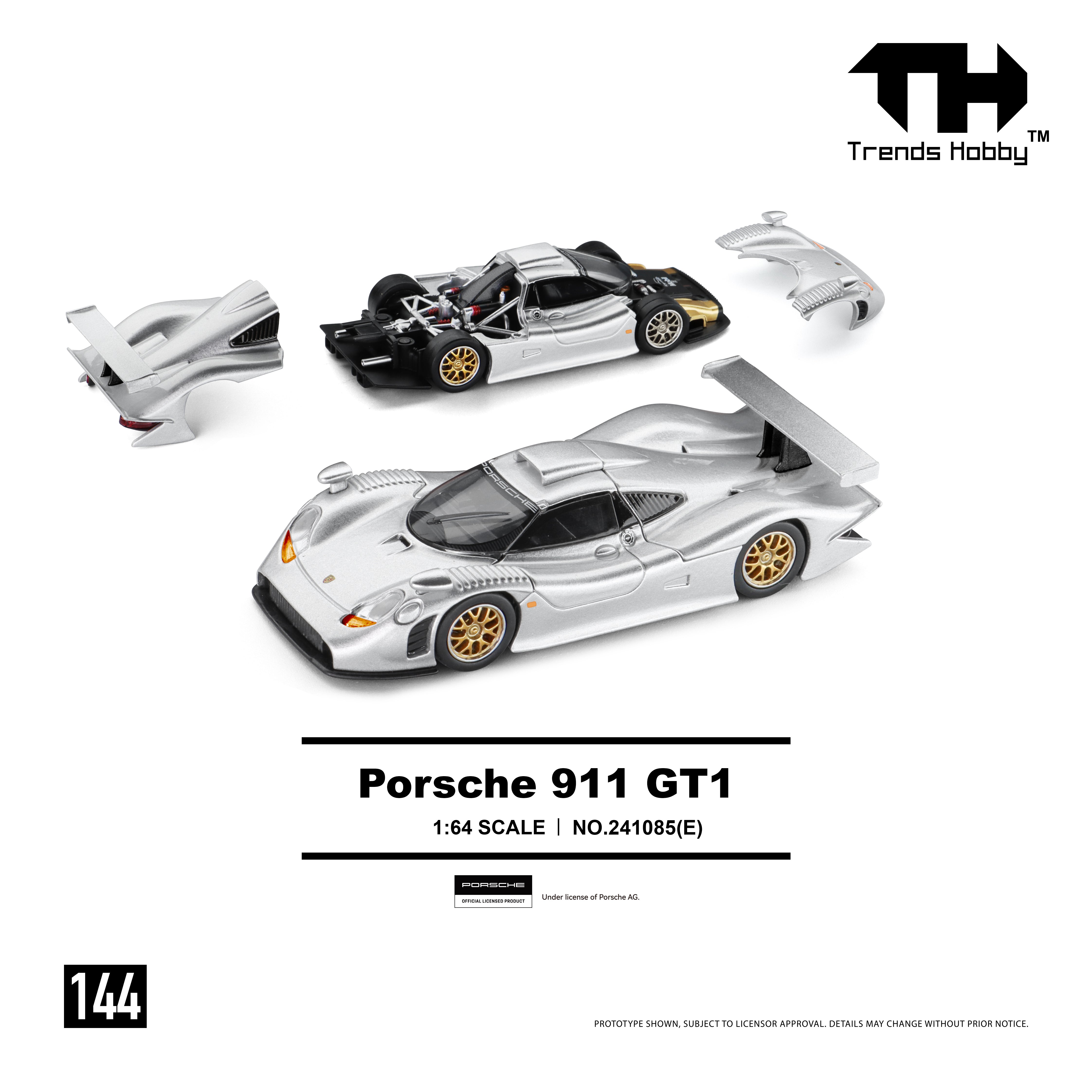 Trends Hobby - Porsche 911 GT1 1998 Silver – Diecast Silk Road