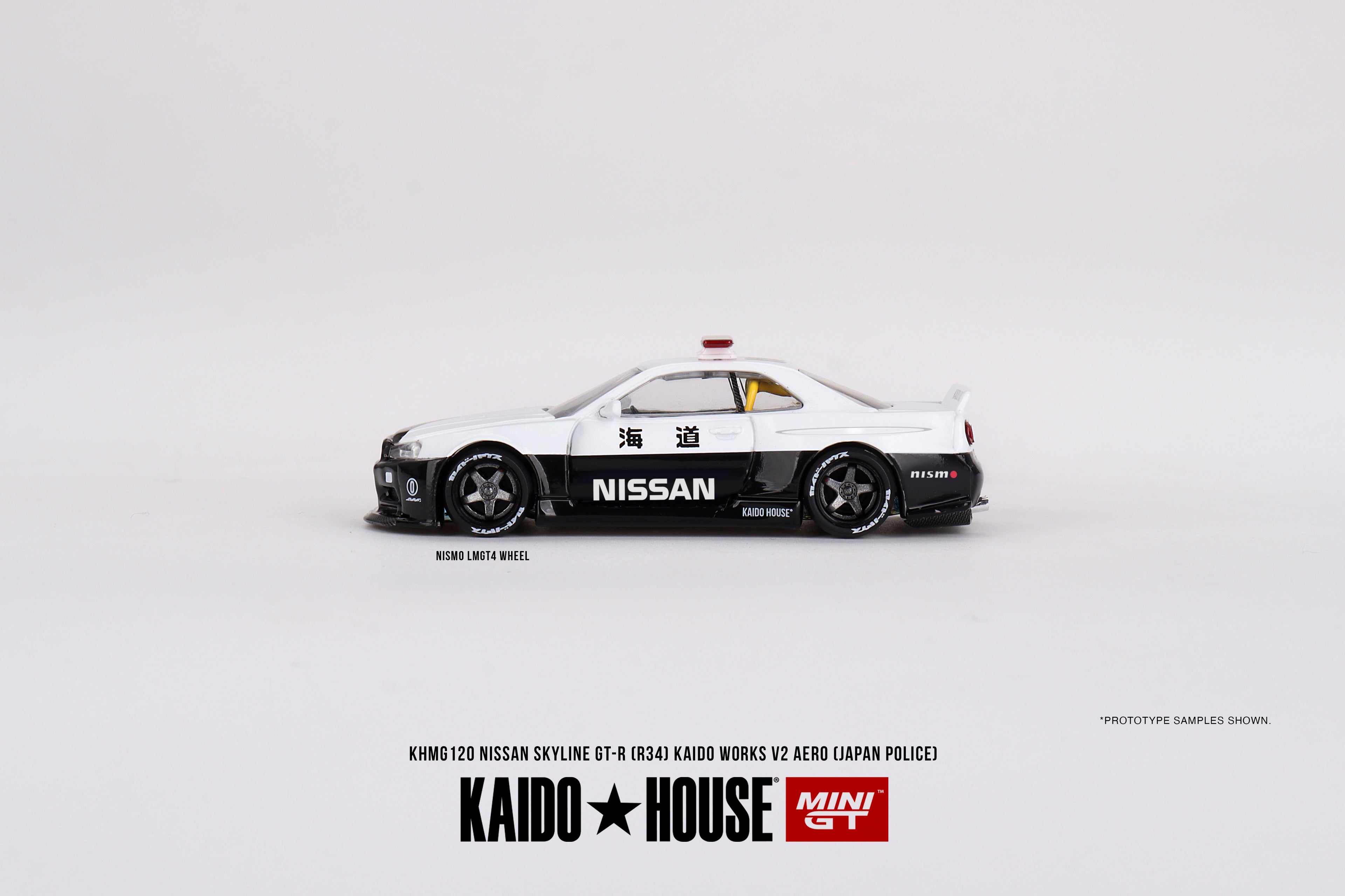 [Pre Order] KAIDOHOUSE x MINI GT - Nissan Skyline GT-R R34 Kaido Works (V2 Aero) Police
