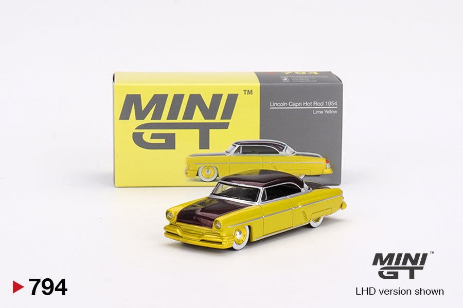 [Box] MiniGT - Lincoln Capri Hot Rod 1954 Lime Yellow - 7