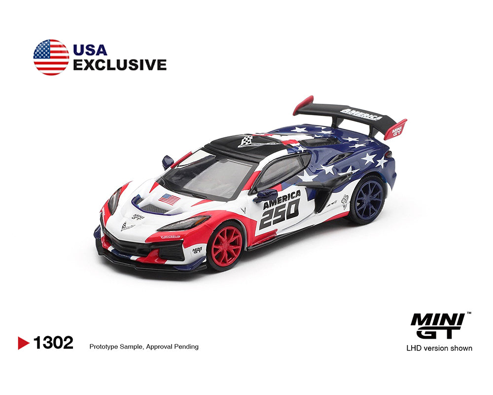 [Pre Order, Blister] MiniGT - Chevrolet Corvette ZR1 America 250 - USA Exclusive Packaging