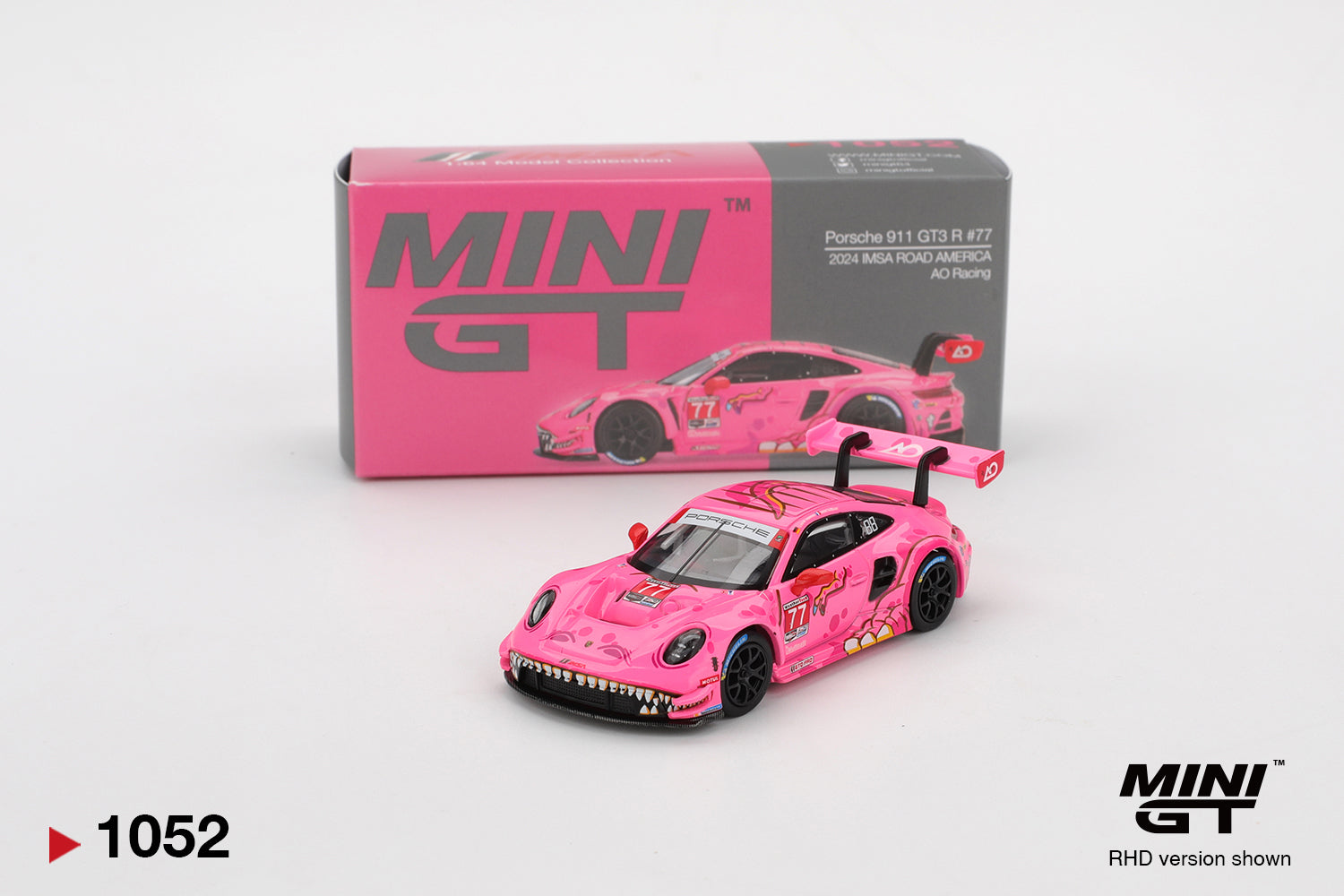 [Pre Order, Box] MiniGT - Porsche 911 GT3 R #77 AO Racing 2024 IMSA Road America - 7