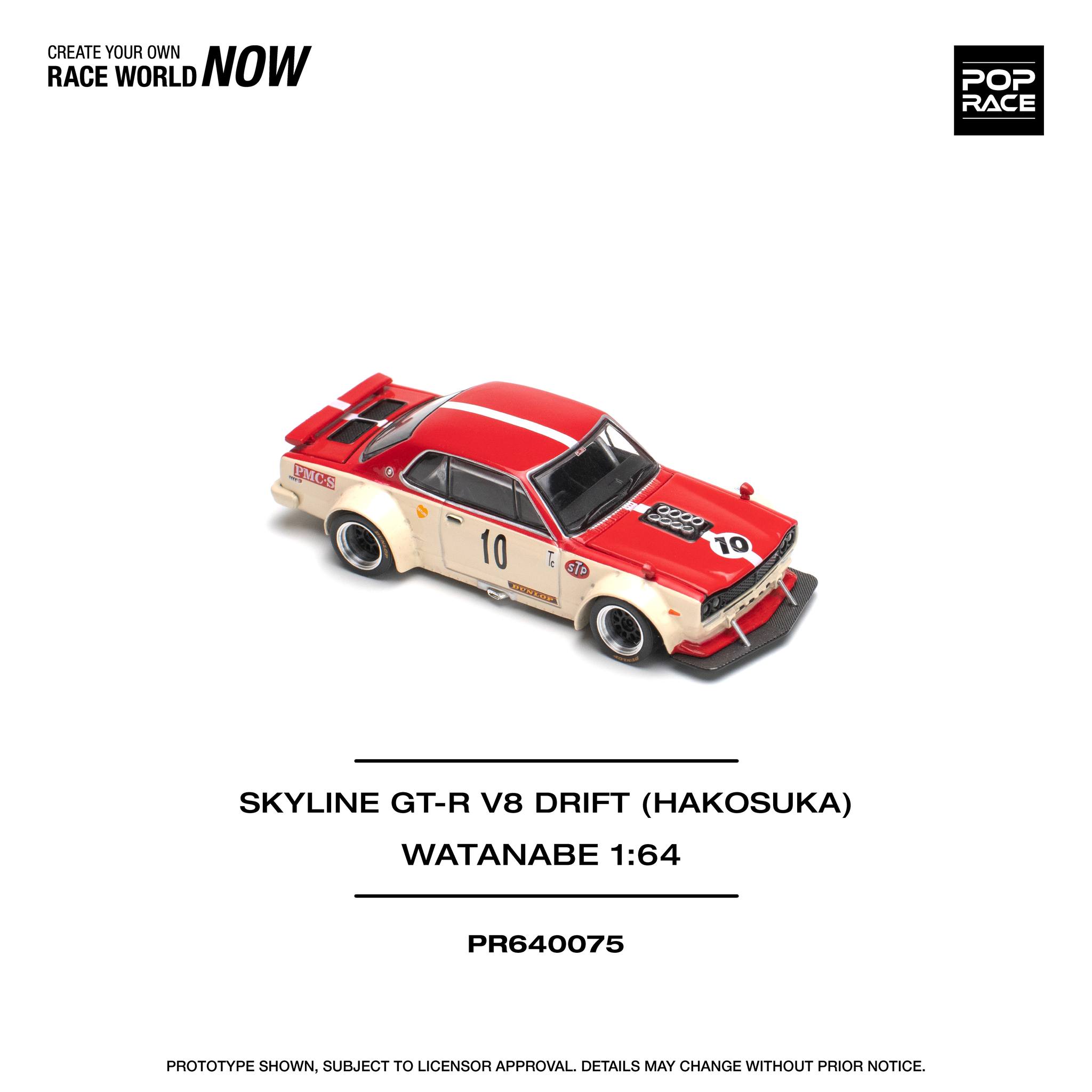 [Pre Order] Pop Race - SKYLINE GT-R V8 DRIFT (HAKOSUKA) WATANABE