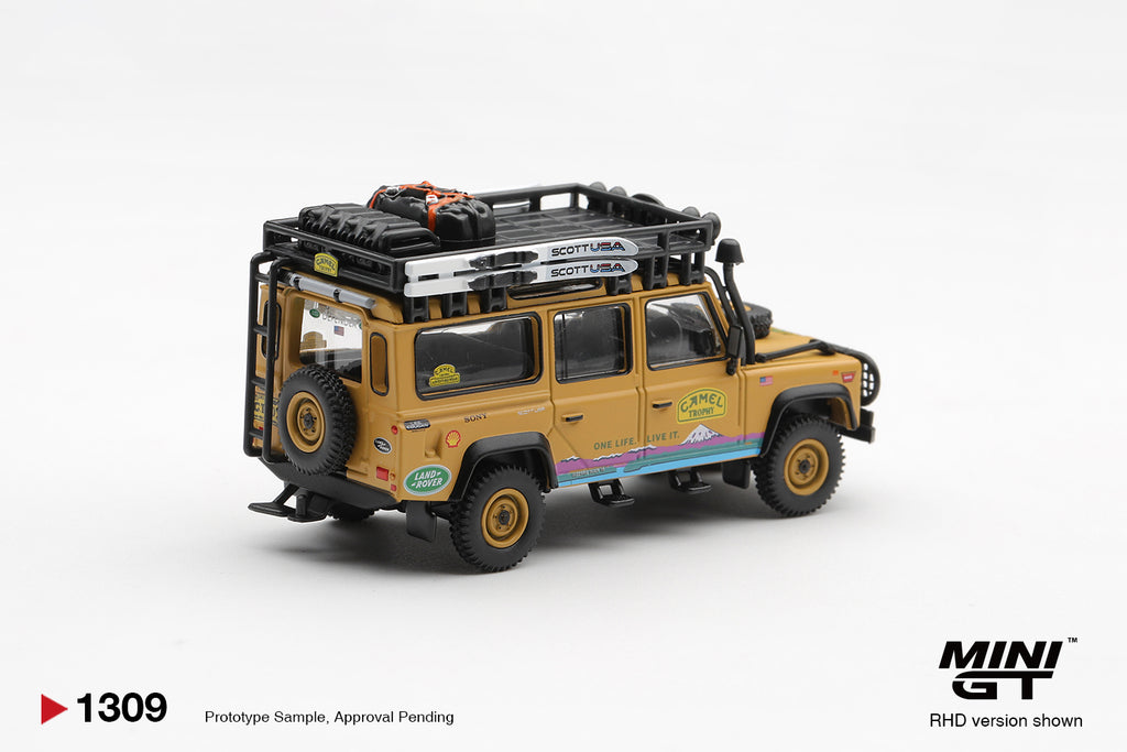 [Pre Order, Box] MiniGT - Land Rover Defender 110 1998 Camel Trophy Tierra del Fuego CT.10 USA