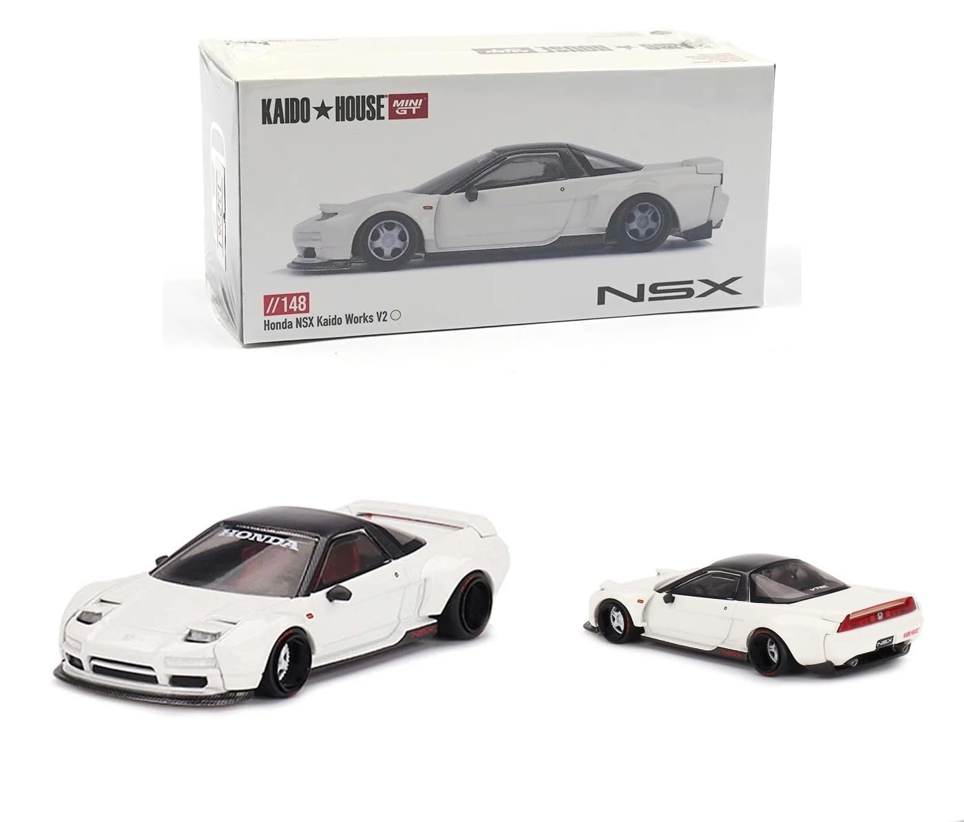 [Unsealed, Mint] Honda NSX Kaido Works V2 White Limited Edition 1/64 Diecast Model Car Kaido House KHMG148