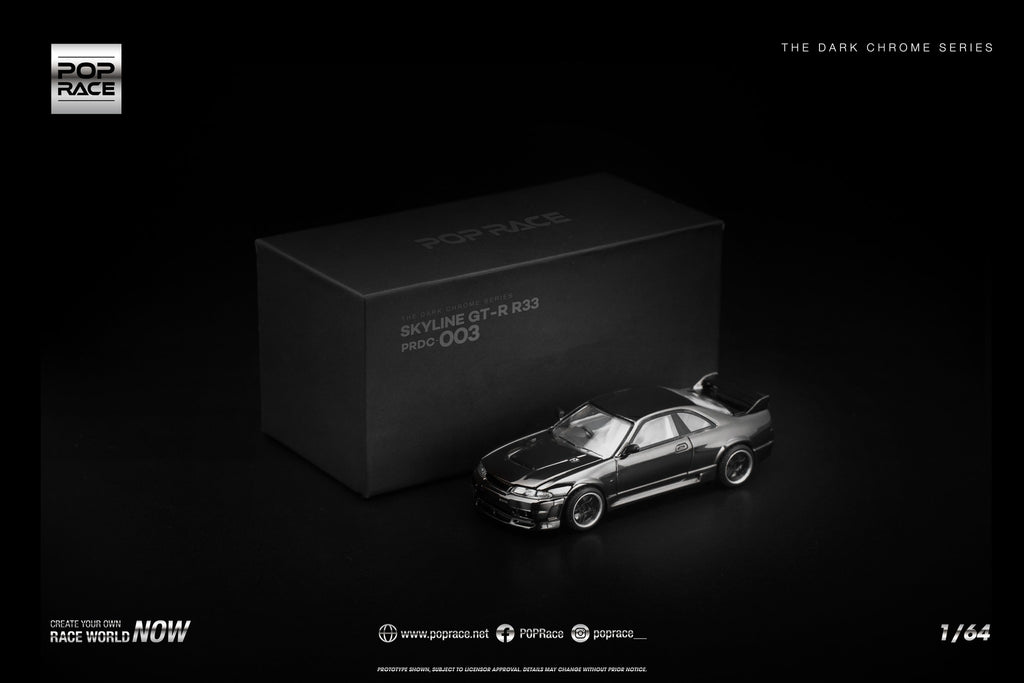 [Pre Order] Pop Race - R33 GT-R DARK CHROME
