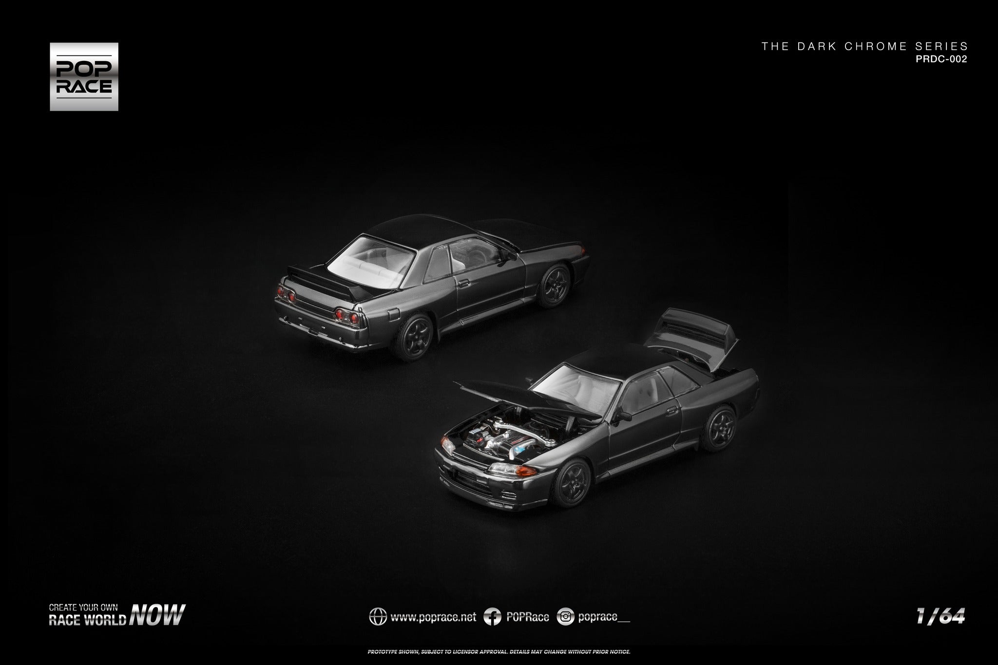 [Pre Order] Pop Race - R33 GT-R DARK CHROME