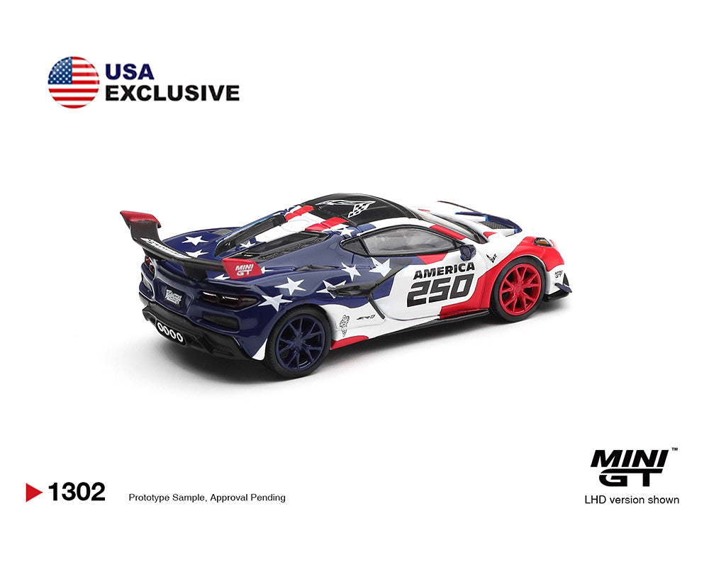 [Pre Order, Blister] MiniGT - Chevrolet Corvette ZR1 America 250 - USA Exclusive Packaging