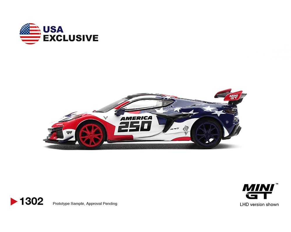 [Pre Order, Blister] MiniGT - Chevrolet Corvette ZR1 America 250 - USA Exclusive Packaging