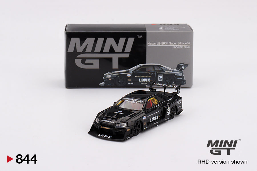 [Unsealed, Mint] Mini GT Nissan LB-ER34 Super Silhouette Skyline (Black)