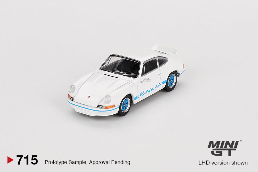 [Pre Order, Box] MiniGT - Porsche 911 Carrera RS 2.7 Grand Prix White with Blue Livery - 8