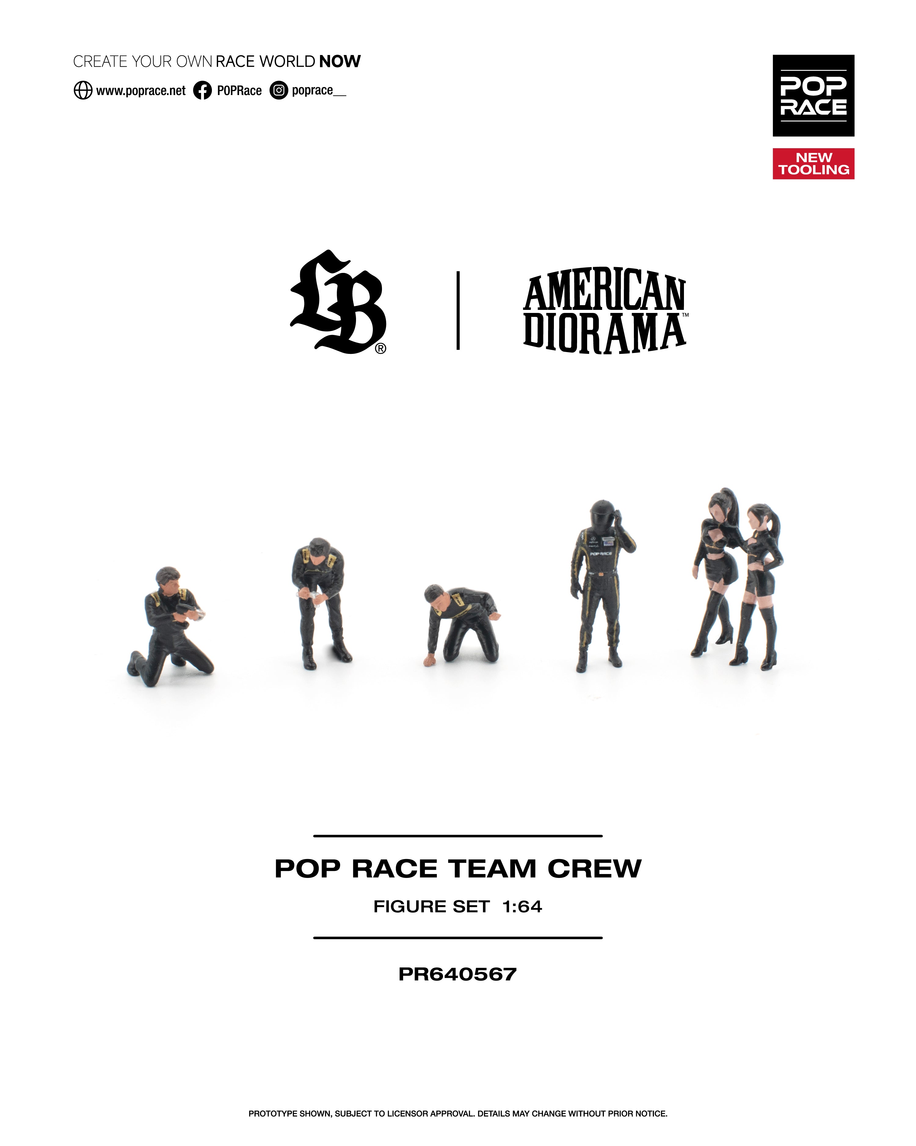 [Combo] LBWK AMG GT3 EVO - Black & LBWK Truck - Black & Team Crew Figure Set