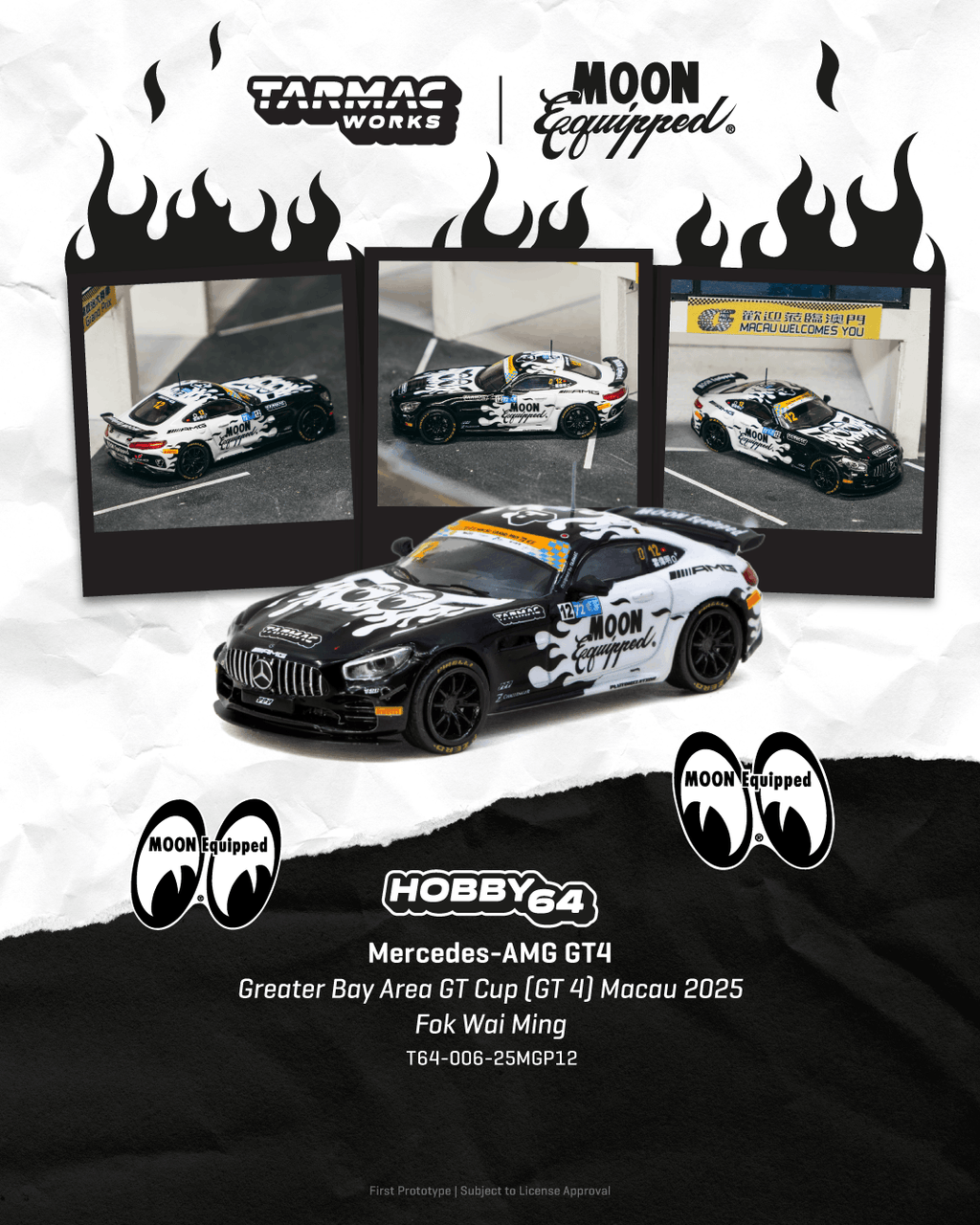 [Pre Order] Tarmac Works - Mercedes-AMG GT4 - Greater Bay Area GT Cup (GT 4) Macau 2025 FOK Wai Ming