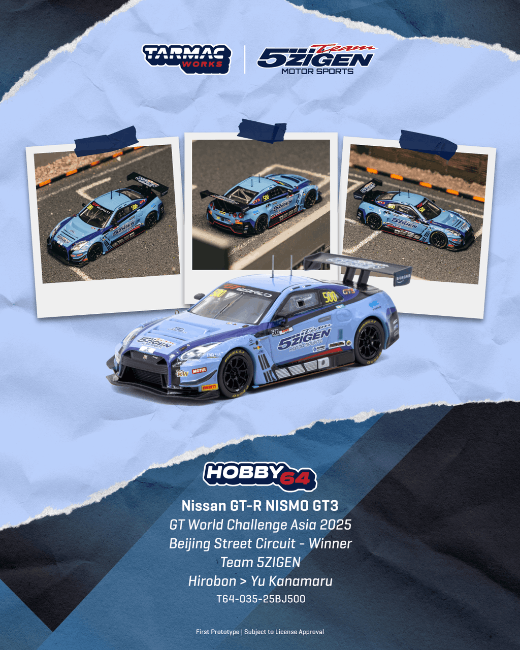 [Pre Order] Tarmac Works - Nissan GT-R NISMO GT3 GT - World Challenge Asia 2025 - TEAM 5ZIGEN