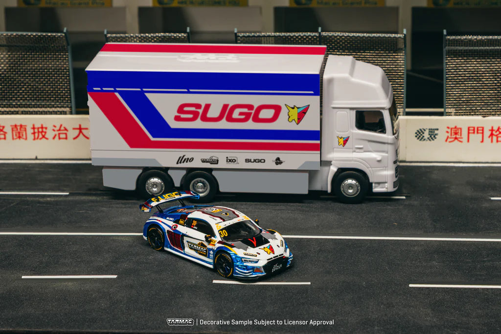 [Pre Order, Free Shipping] Tarmac Works 1/64 Audi R8 LMS GT3 evo II Macau GT Cup - FIA GT World Cup 2024 Uno Racing #30 with Tarmac Cards Combo Set and Truck Packaging - HOBBY64
