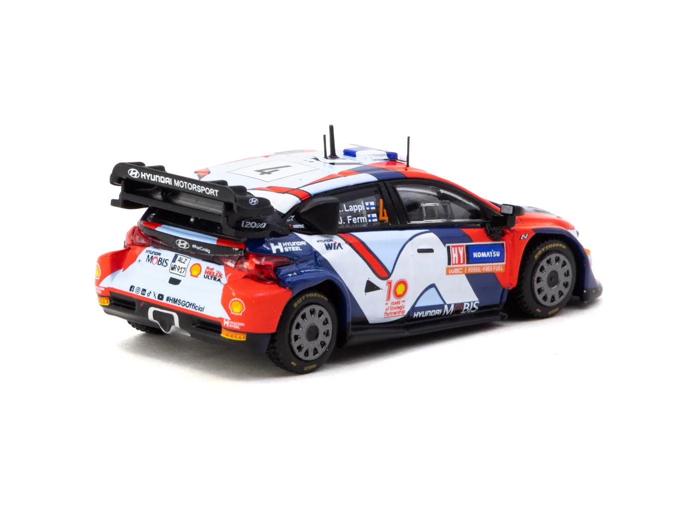 [Pre Order] Tarmac Works - Hyundai i20 N Rally1 Hybrid Rally Sweden 2024 Winner #4 - Tarmac Works X iXO Models HOBBY64