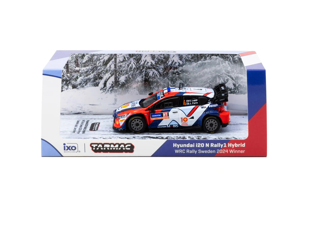 [Pre Order] Tarmac Works - Hyundai i20 N Rally1 Hybrid Rally Sweden 2024 Winner #4 - Tarmac Works X iXO Models HOBBY64