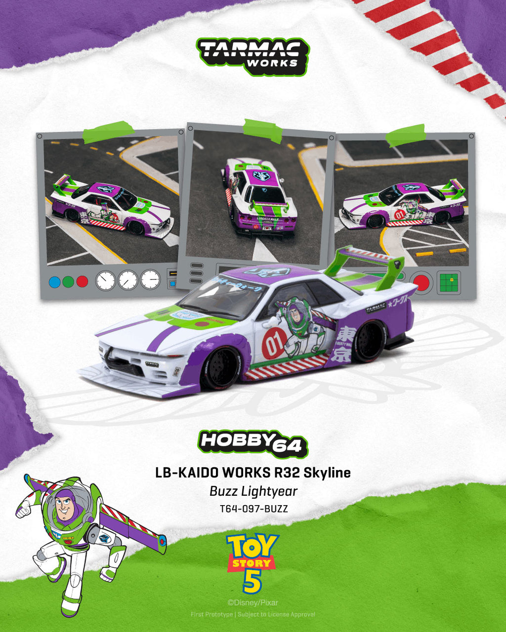 [Pre Order] Tarmac Works - LB-KAIDO WORKS R32 Skyline Buzz Lightyear