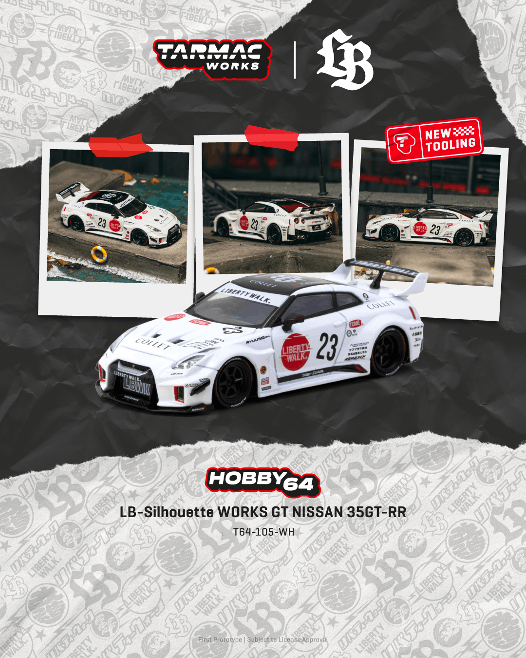 [Pre Order] Tarmac Works - LB-Silhouette WORKS GT NISSAN 35GT-RR - White