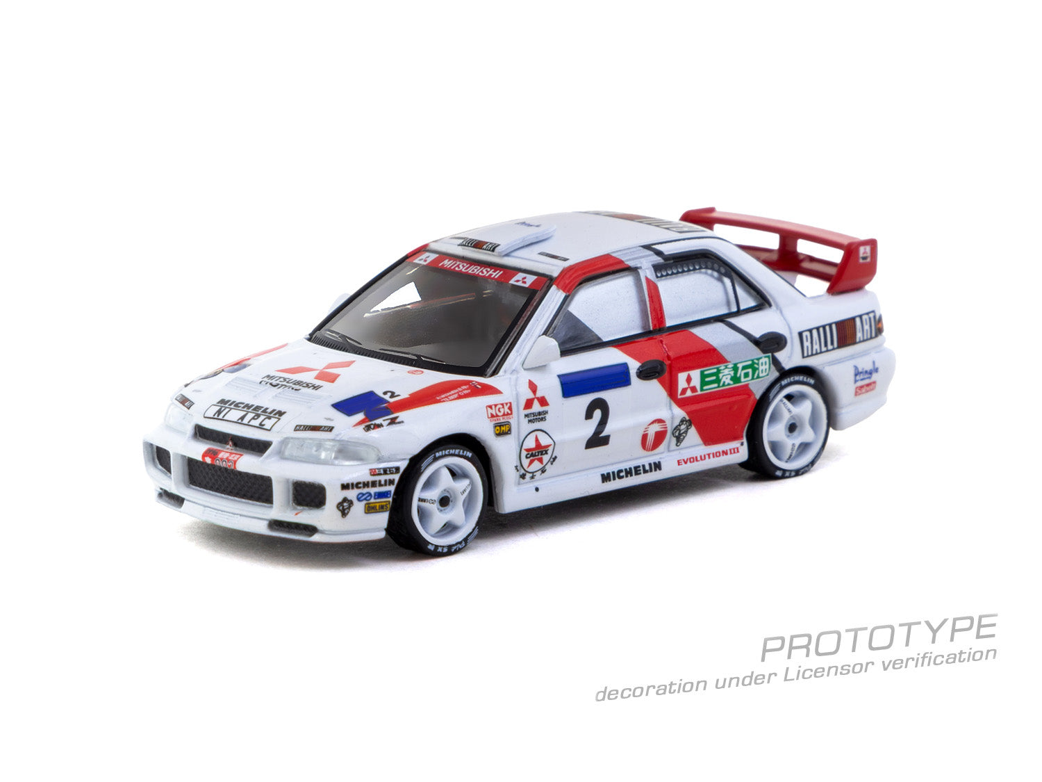 Tarmac Works - Mitsubishi Lancer Evolution III - Hong Kong Beijing Rally 1996 Winner Ari Vatanen / Christian Gilbert