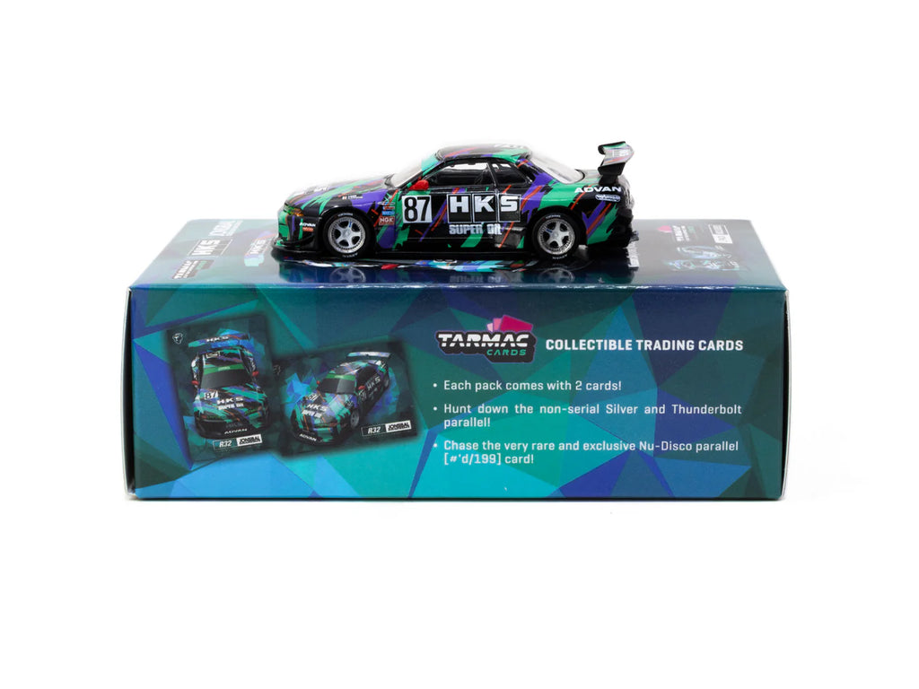 [Pre Order] Tarmac Works - Nissan Skyline (R32) Widebody HKS with Tarmac Cards Combo Set - Designed by Jon Sibal - Global 64