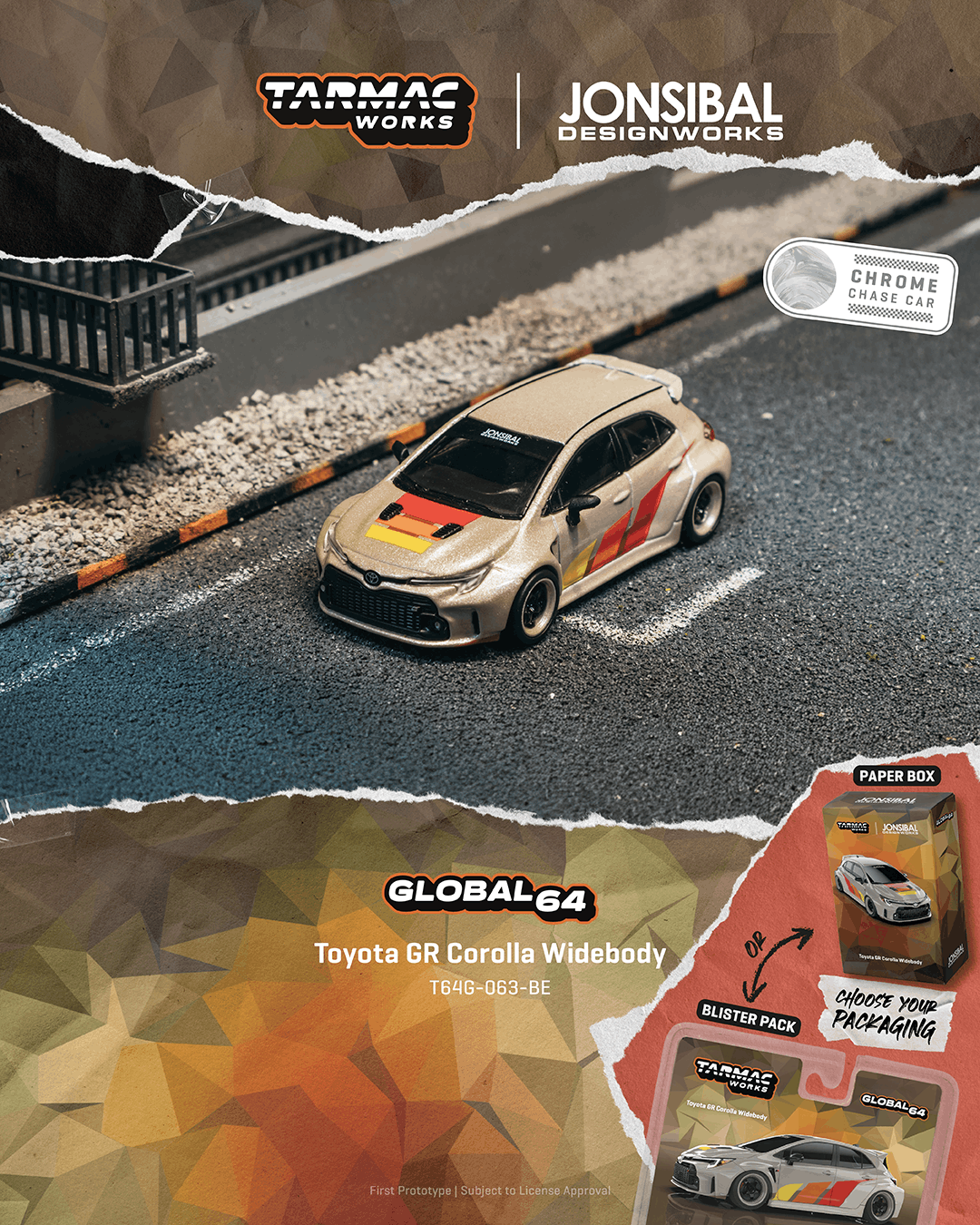 [Pre Order, Box] Tarmac Works - Toyota GR Corolla Widebody - Beige