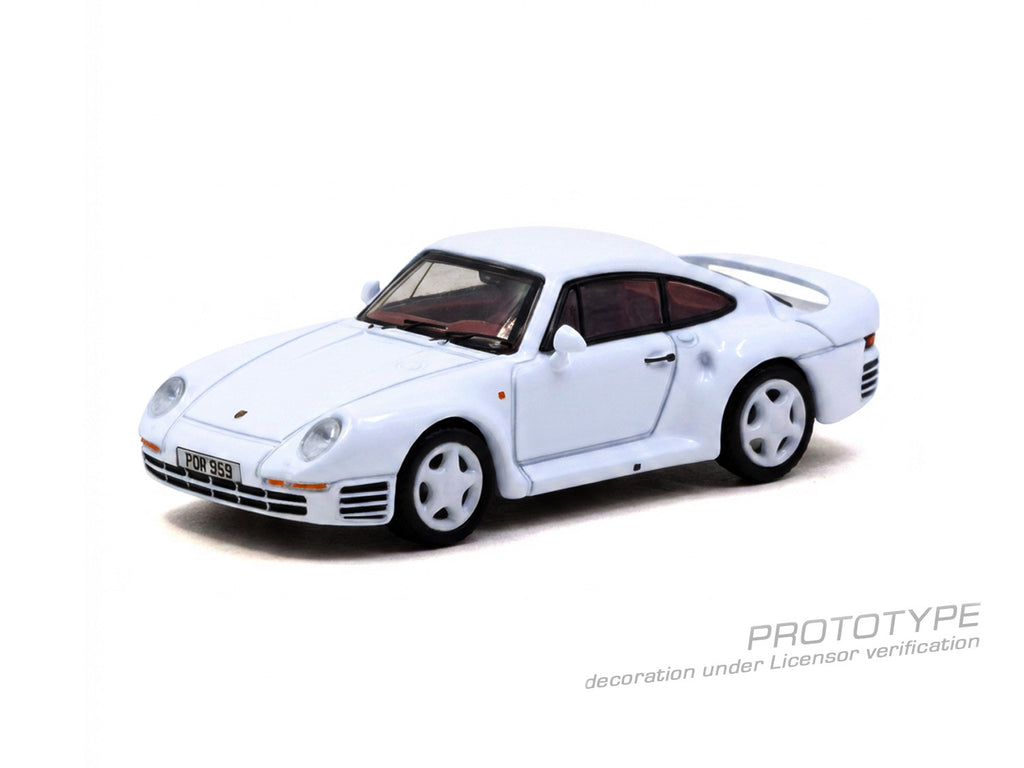 [Pre Order, Box] Tarmac Works - Porsche 959 White Model Car + Trading Cards Combo Set