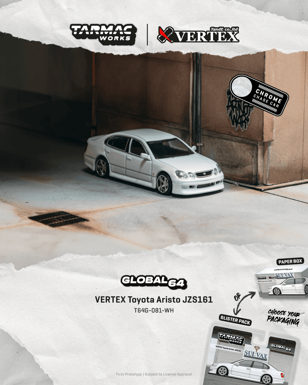 [Pre Order, Box] Tarmac Works - VERTEX Toyota Aristo JZS161 - White