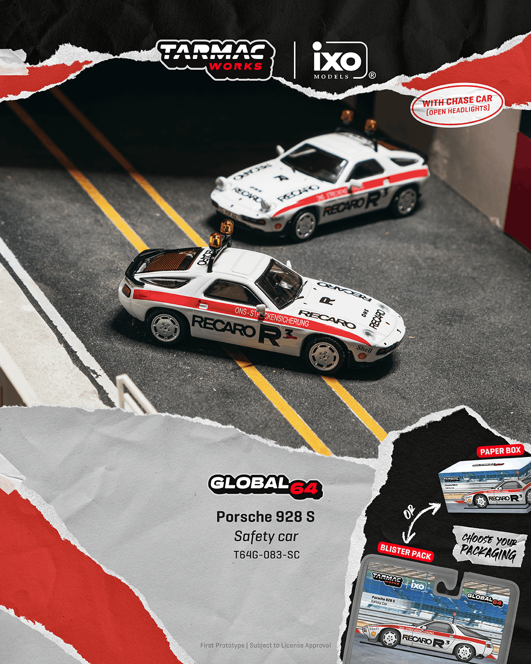 [Pre Order, Box] Tarmac Works - Porsche 928 S - Safety Car