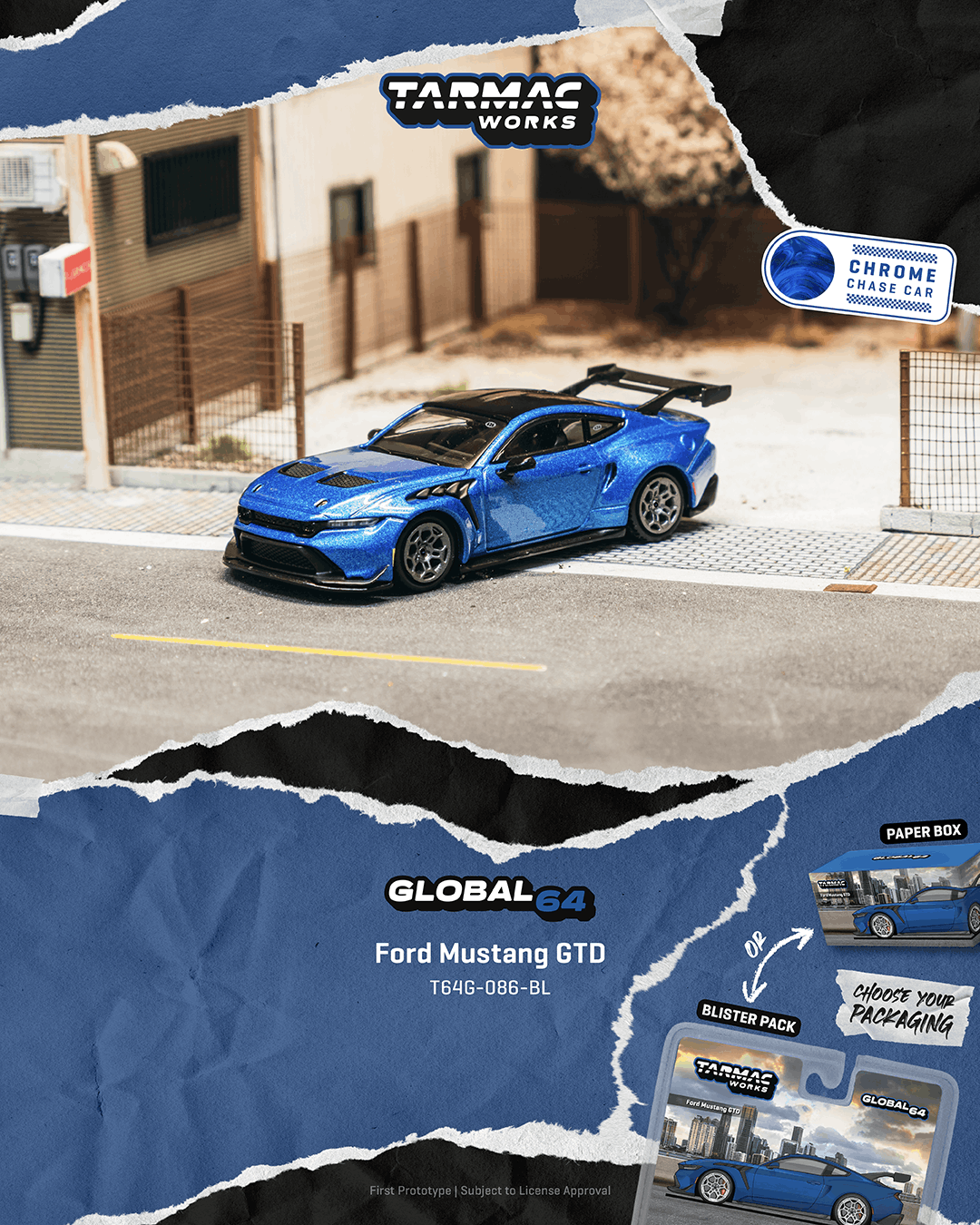 [Pre Order, Box] Tarmac Works - Ford Mustang GTD - Blue