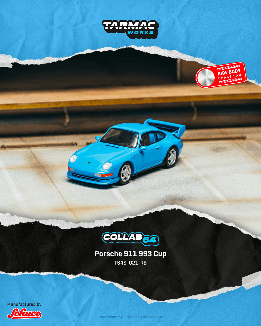 [Pre Order, Box] Tarmac Works - Porsche 911 993 Cup - Riviera blue