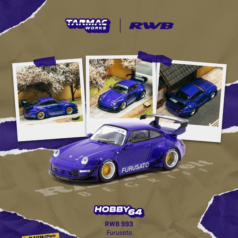 [Pre Order, Free Shipping] Tarmac Works RWB 993 Furusato + Trading Cards Combo