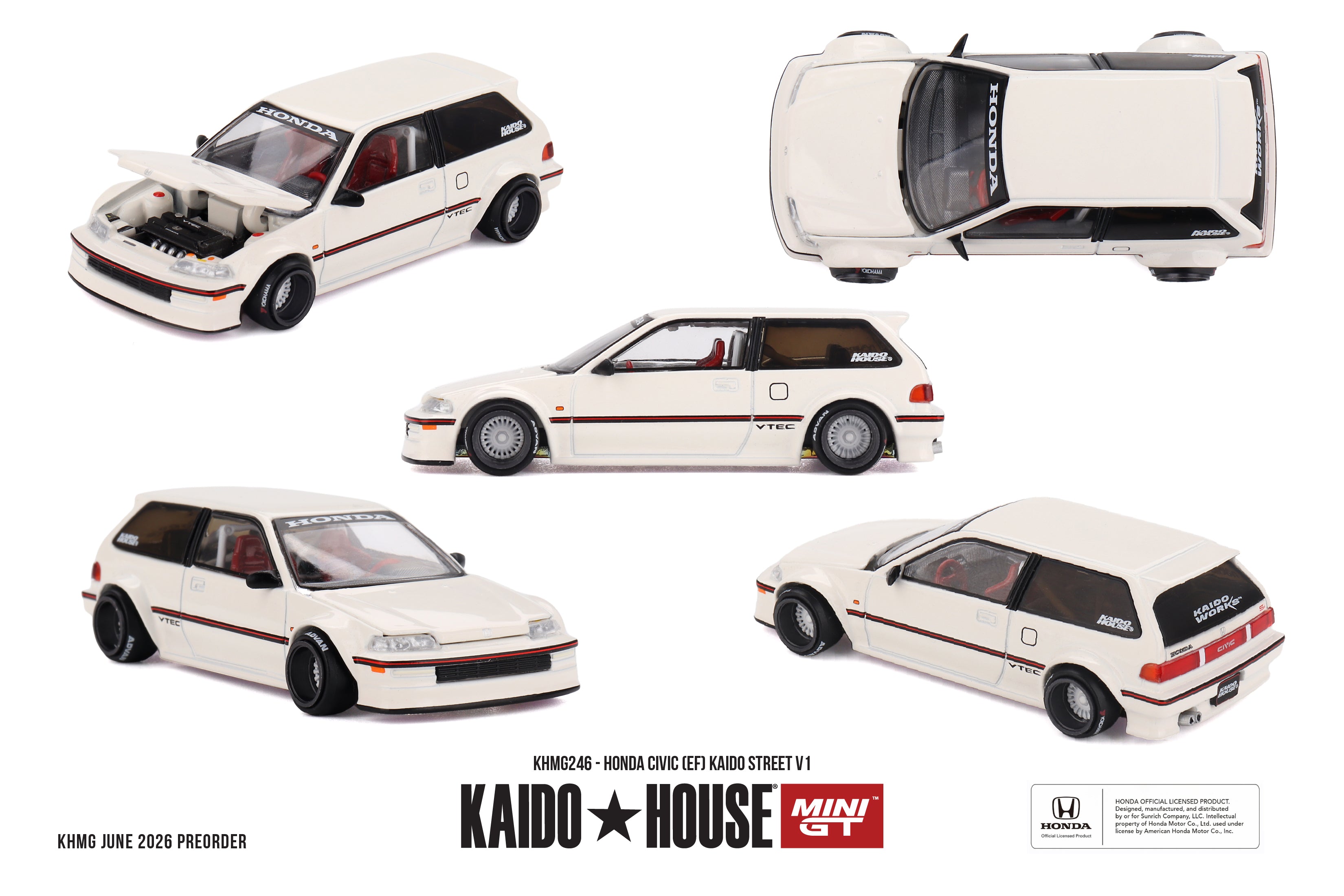 [Pre Order, Box] Kaido House X MiniGT - Honda Civic (EF) Kaido Street V1