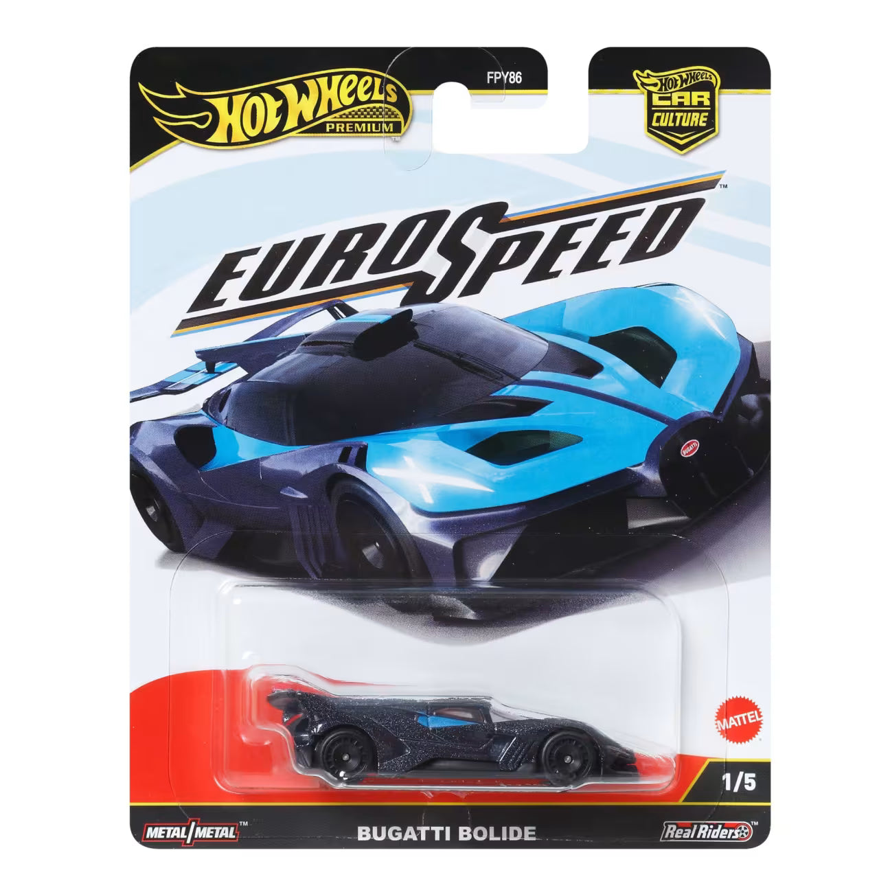 Hot Wheels Premium Car Culture Eurospeed Bugatti Bolide 1:64 Scale Collectible Toy Vehicle