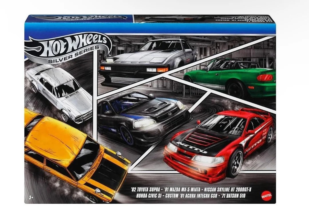 [⭐, Imported] Hot Wheels Silver Series Japanese 6 Pack