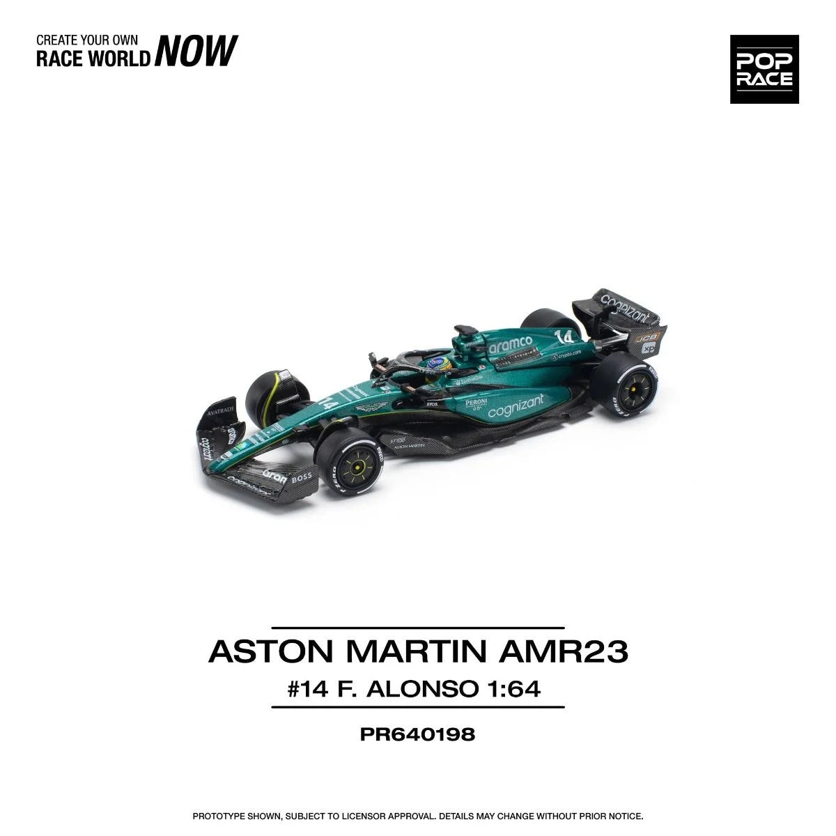 [Pre Order] Pop Race - Aston Martin AMR23 F1 - #14 Fernando Alonso