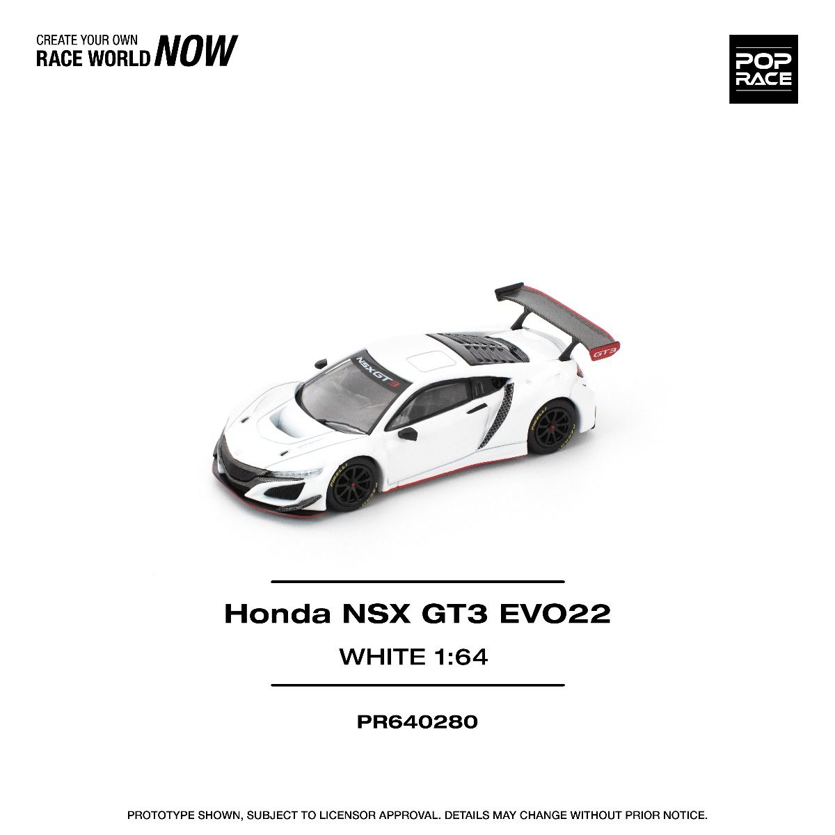 [Pre Order] Pop Race - Honda NSX GT3 EVO22 - White