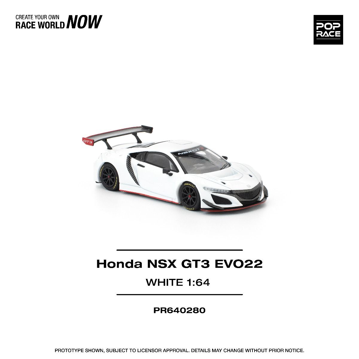 [Pre Order] Pop Race - Honda NSX GT3 EVO22 - White