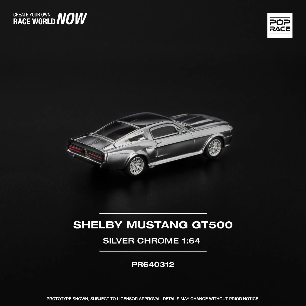 [Pre Order] Pop Race - Shelby Mustang GT500 - Silver Chrome