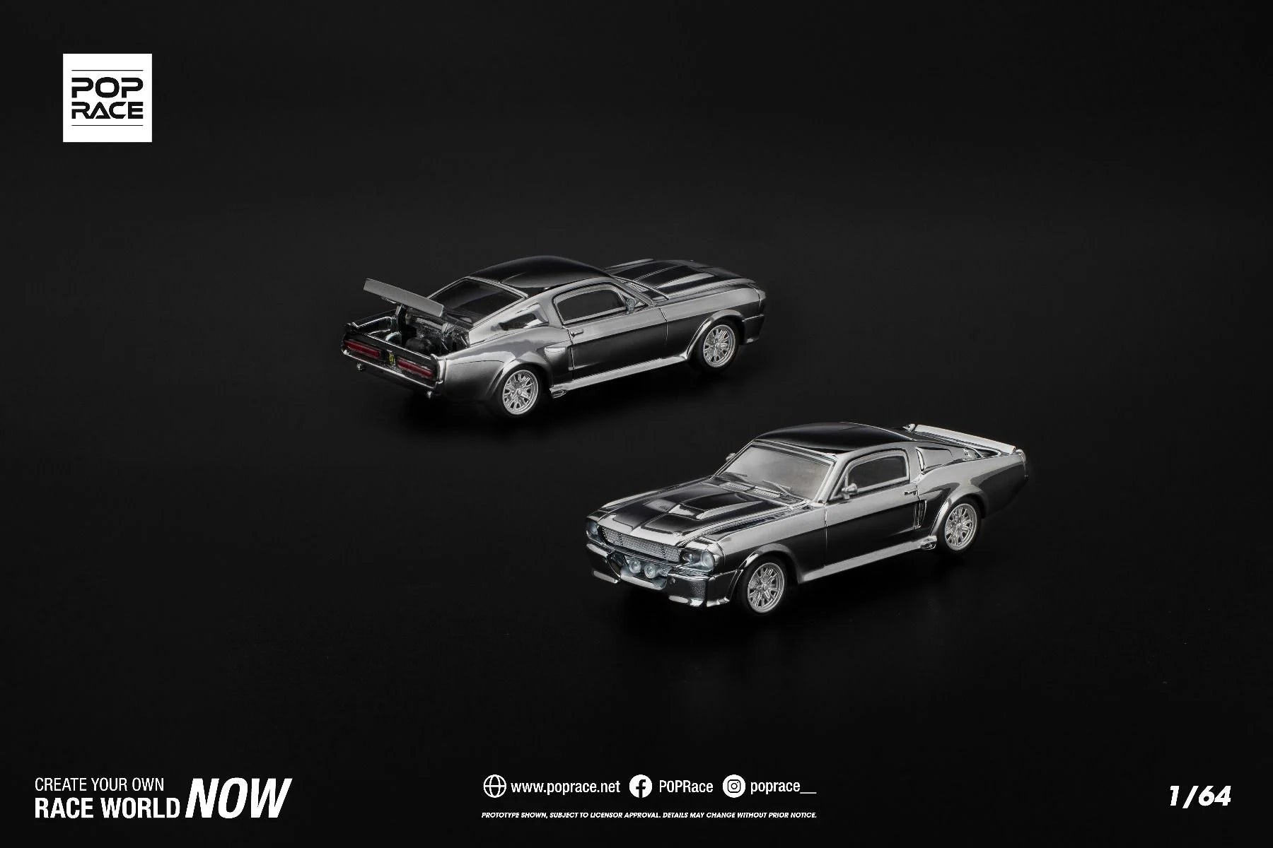 [Pre Order] Pop Race - Shelby Mustang GT500 - Silver Chrome