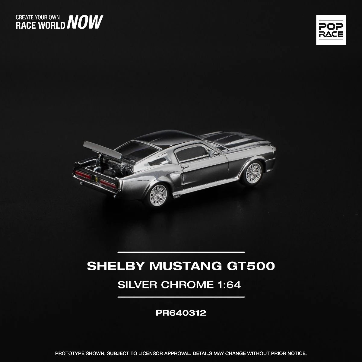 [Pre Order] Pop Race - Shelby Mustang GT500 - Silver Chrome
