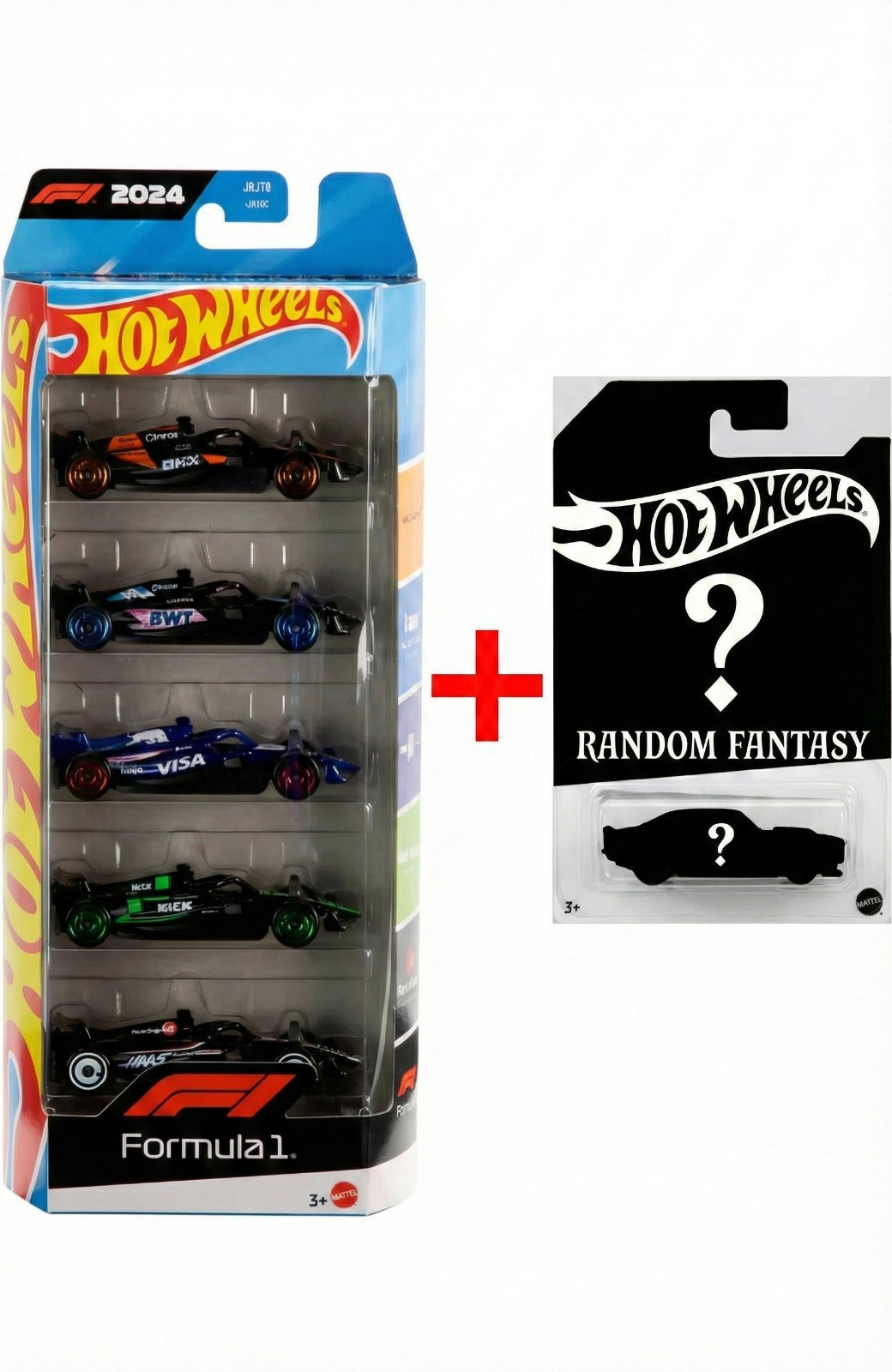 [Very Damaged Box] Hot Wheels F1 5 pack set and One Random Fantasy