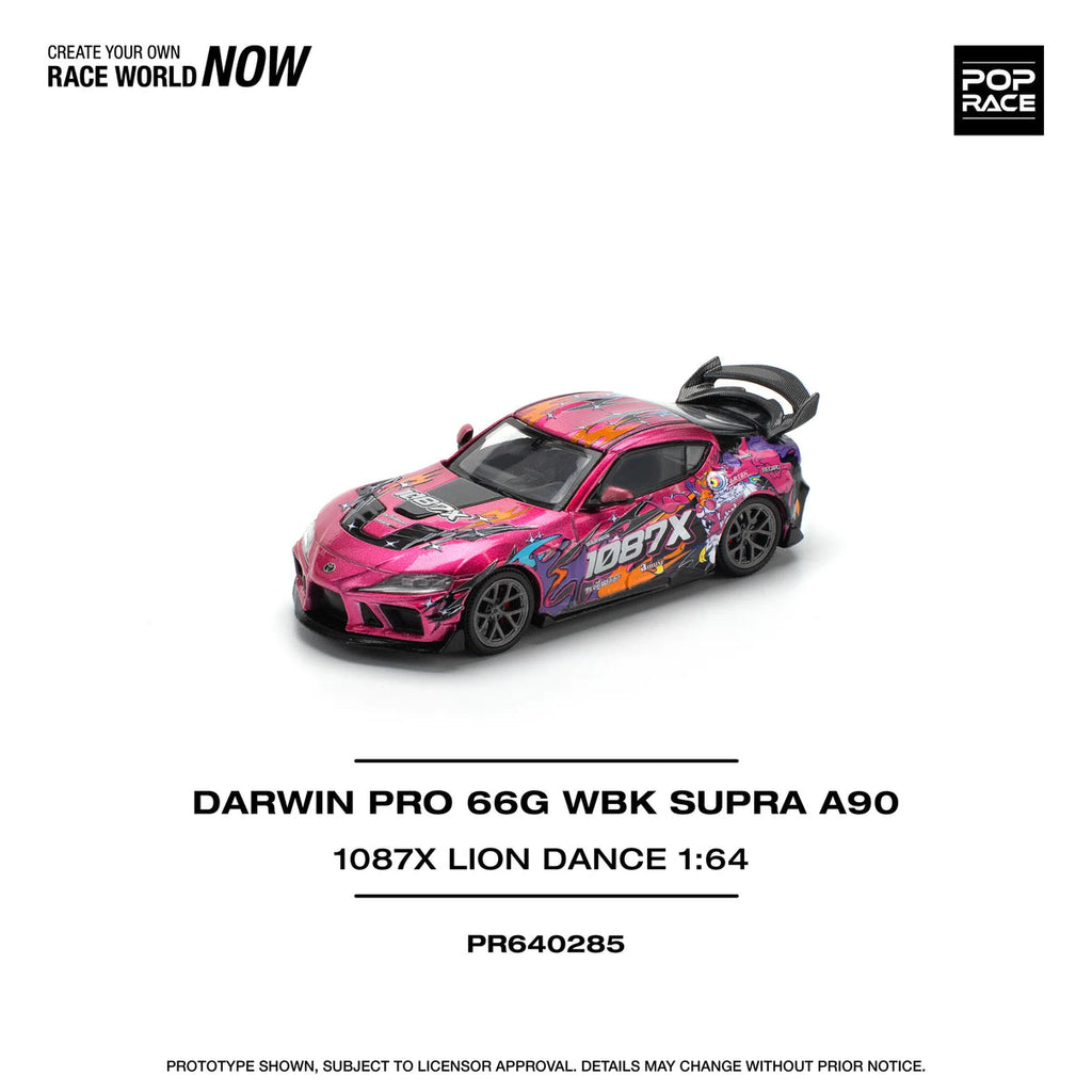 [Unsealed, Mint] Toyota Supra (A90) Darwin Pro 66G WBK 1087X Lion Dance - Pop Race - Scala 1/64 PR64-285