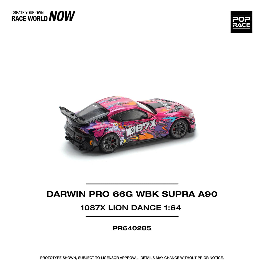 [Unsealed, Mint] Toyota Supra (A90) Darwin Pro 66G WBK 1087X Lion Dance - Pop Race - Scala 1/64 PR64-285