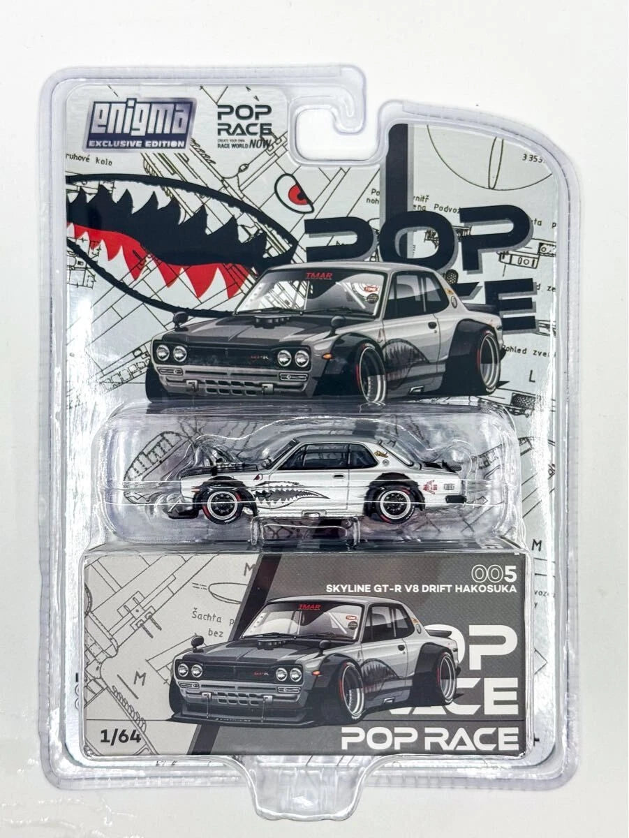 Poprace X Engima 005 1/64 Skyline GT-R V8 Drift Silver