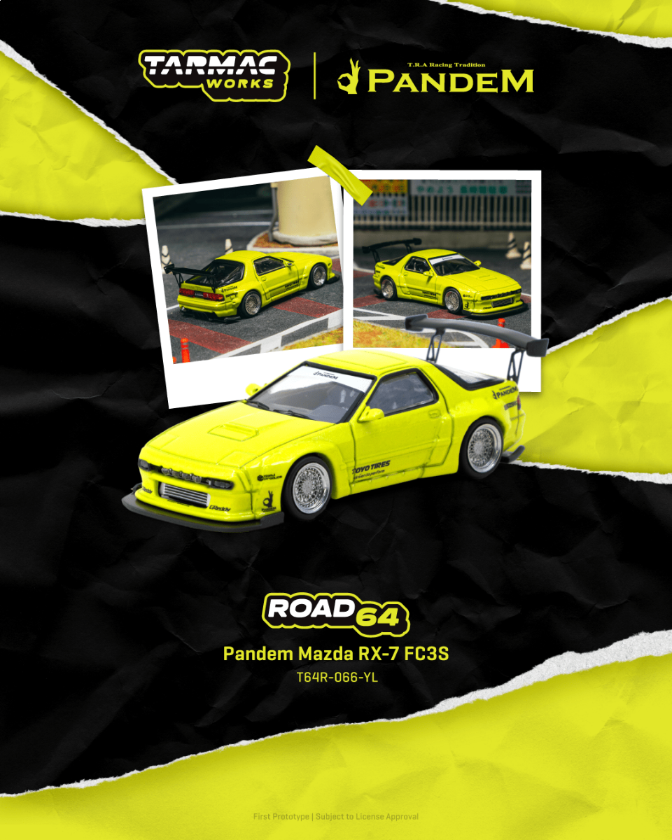 Tarmac Works - Pandem Mazda RX-7 FC3S - Yellow