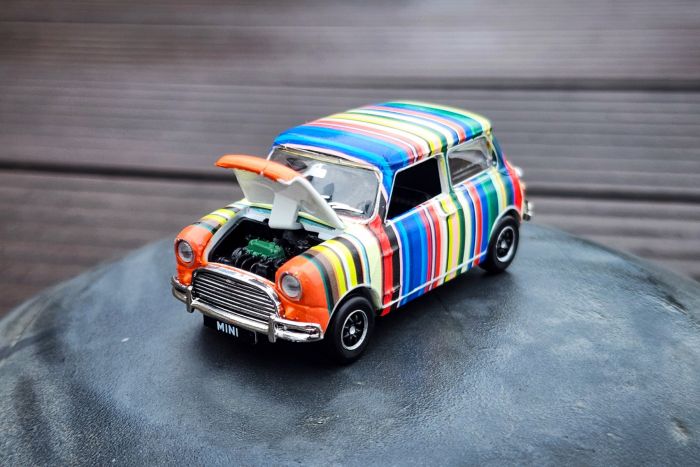 Mini Cooper - Art Car - Coloured stripes